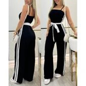 Lucky Life Kadın Ip Askılı Straplez Belden Kuşaklı Viskon Iki Iplik Tulum - 2