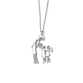 14 Ayar Altın Kaplama Anne ve İki Kız Çocuk Aile Aşk Gümüş Kolye - CN00445 thumbnail 6