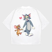 Oversize 'Tom & Jerry' Baskılı T-Shırt - 3