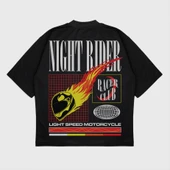 Oversize 'Nıght Ride' T-Shırt - 1