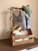 Dekoratif Ahşap Bebek Sepeti – 40 Uçurma Babyshower Hediyesi - 4