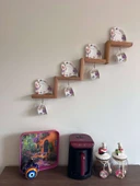 Dekoratif Ahşap Merdiven Raf – Duvar Organizeri | Mutfak & Fincan Askılı Kahve Köşesİ - 4