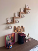 Dekoratif Ahşap Merdiven Raf – Duvar Organizeri | Mutfak & Fincan Askılı Kahve Köşesİ - 1