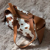 Cow Print Desenli Trend Omuz Çantası - 5
