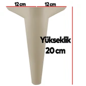 Mobilya Kanepe Sehpa Puf Koltuk Ayağı 20 cm Krem Baza Ayak 4 Adet thumbnail 2