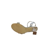 Fiyra 7027 Gümüş 7cm Kadeh Topuk Üçbant Taşlı Bayan Abiye Ayakkabı - 10