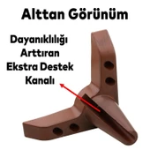 Mobilya Kanepe Sehpa Puf Koltuk Ayağı 11 cm Kahverengi Ahşap Desenli Baza Ayak 4 Adet thumbnail 6