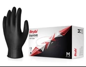 Beybi Diamond Pudrasız Kalın Siyah Nitril Eldiven Medium 100 Adet - 1