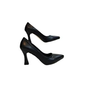 Fiyra 7036 Siyah Cilt İnce Kadeh Topuk Stiletto Topuklu Ayakkabı - 6