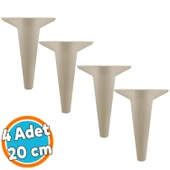 Mobilya Kanepe Sehpa Puf Koltuk Ayağı 20 cm Krem Baza Ayak 4 Adet thumbnail 1