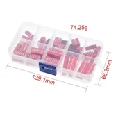 45 Adet Dip Switch Seti 1-9 Pin 2,54mm 9 Çeşit Şeffaf Çantada thumbnail 7