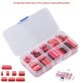 45 Adet Dip Switch Seti 1-9 Pin 2,54mm 9 Çeşit Şeffaf Çantada thumbnail 1