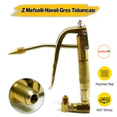 Z Mafsallı Havalı Çelik Yedek Pnömatik Yağlama Makinesi Gres Gresleme Tabancası Pompası Aleti - 1