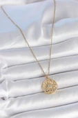 Gold Renk Zincr Mavi Taşlı Lotus Model Kadın Kolye - EBJ250501W33599 thumbnail 2