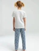 Arnetta Kız Çocuk Beyaz Kısa Kol Pijama Takım 3305 thumbnail 3