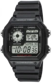 CASIO AE-1200WH-1AVDF SİYAH SİLİKON KORDON DİJİTAL KARE ERKEK KOL SAATİ thumbnail 1