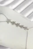 Pirinç Gümüş Renk Zirkon Taşlı Yıldız Model Kadın Şahmeran - EBJ250412W32653 - 2