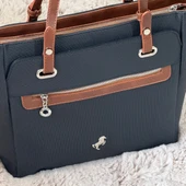 Polo Detaylı Siyah ve Taba Renkli Şık Kadın Omuz Çantas - 5