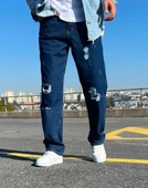 Yırtık Yamalı Baggy Jean - 1