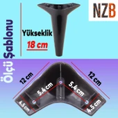 Mobilya Tv Ünitesi Koltuk Kanepe Konsol Destek Ayağı Ayakları 18 Cm Siyah M8 6'lı Set thumbnail 2