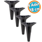 Mobilya Kanepe Sehpa TV Ünitesi Koltuk Ayağı 18 cm Siyah Baza Ayak 4 Adet thumbnail 1