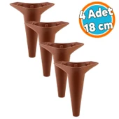 Mobilya Kanepe Sehpa TV Ünitesi Koltuk Ayağı 18 cm Kahverengi Baza Ayak 4 Adet thumbnail 1