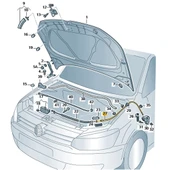 VW Polo 2015-2017 Kaput Açma Teli İç Arka Parça 6R0823535 - 3