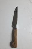 Ahşap Saplı 29 cm Kurban Bıçağı  Metalik Korumalı Yemek Mutfak Bıçağı No.2 - 3