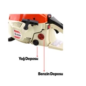 Benzinli Odun Kesme Hızar Ağaç Orman Biçme Testeresi Motoru 35 cm 1.3 Hp 32 cc İthal Motorlu Testere - 3