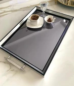 Aynalı Tepsi,lüks Çay Tepsisi,sunum Tepsisi,nişan Tepsisi,çay Kahve Sunum Tepsisi - 12