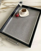 Simli Çay Tepsisi ,lüx Çay Tepsisi,sunum Tepsisi - 20