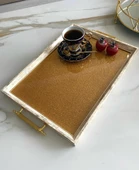 Simli Çay Tepsisi ,lüx Çay Tepsisi,sunum Tepsisi - 1