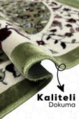 Buhara Tekstil Mescidi Nebevi Ravza Motifli Yeşil Seccade - 2
