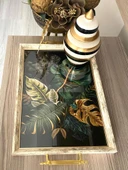 Yaprak Desenli Çay Tepsisi ,lüx Çay Tepsisi,sunum Tepsisi - 3