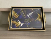 Desenli Çay Tepsisi ,lüx Çay Tepsisi,sunum Tepsisi Palmiye - 8