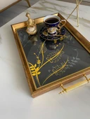 Desenli Çay Tepsisi ,lüx Çay Tepsisi,sunum Tepsisi - 3