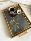Desenli Çay Tepsisi ,lüx Çay Tepsisi,sunum Tepsisi - 1