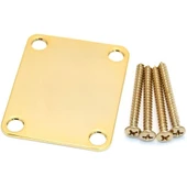 Fender 4-Bolt Vintage Neck Plate Plain No Serial Number or Logo Gold Gitar Yedek Parça - 1
