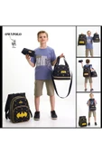 Batman Temalı Erkek Çocuk 3 lü Okul Çanta Seti Süper Kahraman Sırt Çantası Beslenme Çantası Kalemlik - 4