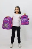 Kelebek Temalı Kız Çocuk 3 lü Okul Çanta Seti  Sırt Çantası Termal Beslenme Çantası + Kalemlik - 2