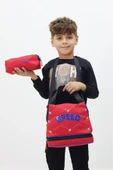 Kirpi Sonic Erkek Çocuk 3 lü Okul Çanta Seti Özel Tasarım Sırt Çantası Beslenme Çantası Kalemlik - 4
