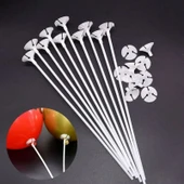 YÜKSEK KALİTE 100 ADET BEYAZ BALON ÇUBUĞU DEKORASYON BALON ÇUBUĞU TÜM BALONLARA UYGUNDUR - 1