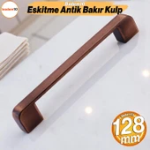 Gölcük Oval Eskitme Antik Bakır 128 mm Metal Mobilya Mutfak Çekmece Dolap Kulpu Kulbu Kulpları thumbnail 1