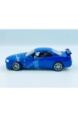 Welly 1/24 Nissan Skyline Gtr R34 Model Araba Mavi - 4