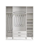 Tuğçe Membran 4 Kapılı Gardrop Elbise Dolabı 145x47x200cm - 2