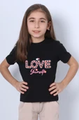 KIZ ÇOCUK TSHİRT LOVE BASKILI BİSİKLET YAKA E26 thumbnail 5
