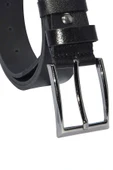 Siyah Çocuk Boy Hakiki Deri Tek Katmanlı Düz Model 3.5 cm.lik Klasik Kemer 300-G thumbnail 2