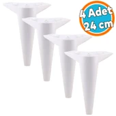 Mobilya Kanepe Sehpa TV Ünitesi Koltuk Ayağı 24 cm Beyaz Baza Ayak 4 Adet thumbnail 1