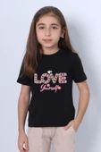 KIZ ÇOCUK TSHİRT LOVE BASKILI BİSİKLET YAKA E26 thumbnail 4