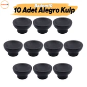 Alegro Düğme Siyah 10 ADET Mobilya Mutfak Dolap Dolabı Çekmece Kulpu Kulbu Plastik Tek Vidalı Kulp thumbnail 1